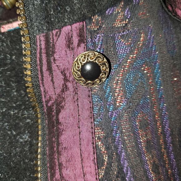 Vintage Karizma East Wool Mixed Fabric Patchwork Snow Ski Bomber Winter Jacket - Picture 8 of 12